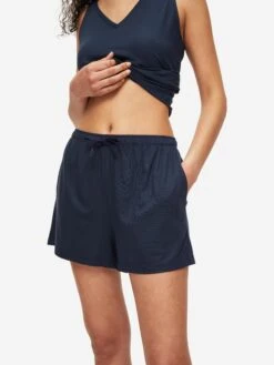 Women's Short Vest Pyjamas Lara Micro Modal Stretch Navy 15 Women's Short Vest Pyjamas Lara Micro Modal Stretch Navy -Derek Rose Shop womens short vest pyjamas lara micro modal stretch navy waist