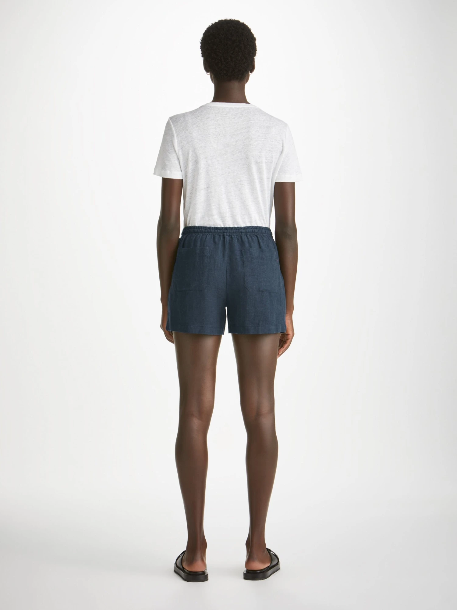 Women's Shorts Vienna Linen Navy 6 Women's Shorts Vienna Linen Navy - Image 4