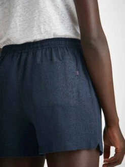 Women's Shorts Vienna Linen Navy 13 Women's Shorts Vienna Linen Navy -Derek Rose Shop womens shorts vienna linen navy pocket