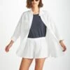 Women's Shorts Vienna Linen White -Derek Rose Shop womens shorts vienna linen white creative