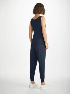 Women's Support Vest Lara Micro Modal Stretch Navy -Derek Rose Shop womens support vest lara micro modal stretch navy back