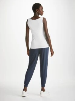 Women's Support Vest Lara Micro Modal Stretch White -Derek Rose Shop womens support vest lara micro modal stretch white back