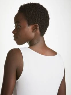 Women's Support Vest Lara Micro Modal Stretch White -Derek Rose Shop womens support vest lara micro modal stretch white strap