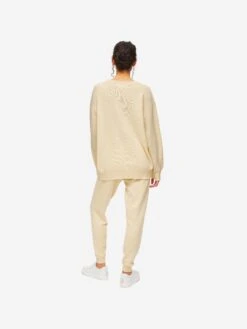 Women's Relaxed Sweater Daphne Cashmere Beige -Derek Rose Shop womens sweater daphne 10 cashmere cream back