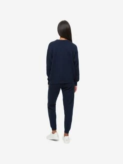 Women's Relaxed Sweater Daphne Cashmere Navy -Derek Rose Shop womens sweater daphne 10 cashmere navy back 52288494 7481 4e72 b4ed d3a9a086a287