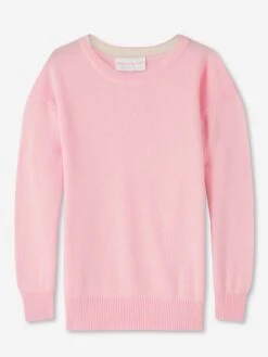 Women's Relaxed Sweater Daphne Cashmere Pink -Derek Rose Shop womens sweater daphne 10 cashmere pink product