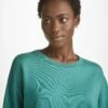 Women's Sweatshirt Quinn Cotton Modal Stretch Teal -Derek Rose Shop womens sweatshirt quinn cotton modal stretch teal neckline