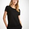 Women's T-Shirt Lara Micro Modal Stretch Black -Derek Rose Shop womens t shirt lara micro modal stretch black creative