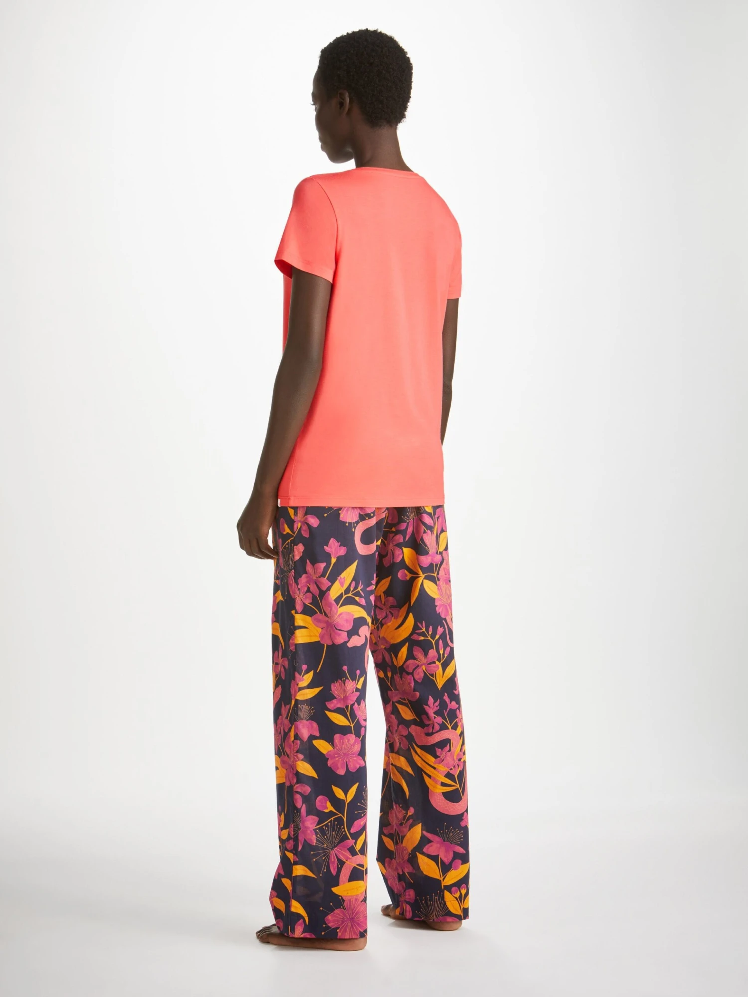 Women's T-Shirt Lara Micro Modal Stretch Coral 6 Women's T-Shirt Lara Micro Modal Stretch Coral - Image 4