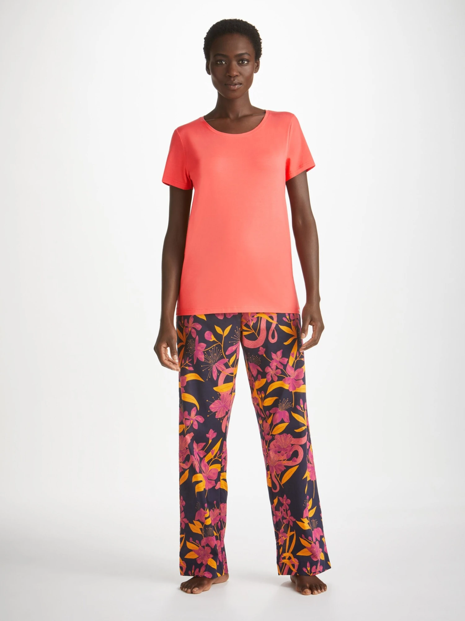 Women's T-Shirt Lara Micro Modal Stretch Coral 5 Women's T-Shirt Lara Micro Modal Stretch Coral - Image 3