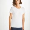 Women's T-Shirt Lara Micro Modal Stretch White -Derek Rose Shop womens t shirt lara micro modal stretch white creative
