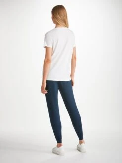 Women's Track Pants Basel Micro Modal Stretch Navy -Derek Rose Shop womens track pants basel micro modal stretch navy back