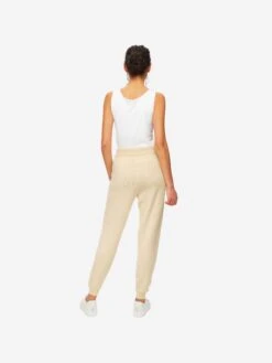 Women's Track Pants Daphne Cashmere Beige 12 Women's Track Pants Daphne Cashmere Beige -Derek Rose Shop womens track pants daphne 10 cashmere cream back
