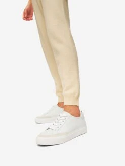 Women's Track Pants Daphne Cashmere Beige 15 Women's Track Pants Daphne Cashmere Beige -Derek Rose Shop womens track pants daphne 10 cashmere cream cuffs