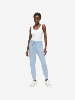 Women's Track Pants Daphne Cashmere Sky 10 Women's Track Pants Daphne Cashmere Sky -Derek Rose Shop womens track pants daphne 10 cashmere sky front