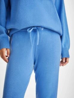 Women's Track Pants Daphne Cashmere Cornflower 10 Women's Track Pants Daphne Cashmere Cornflower -Derek Rose Shop womens track pants daphne cashmere blue cords