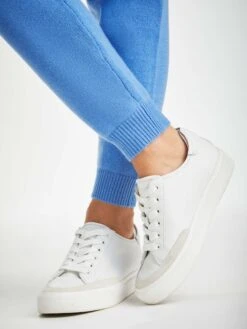 Women's Track Pants Daphne Cashmere Cornflower 11 Women's Track Pants Daphne Cashmere Cornflower -Derek Rose Shop womens track pants daphne cashmere blue cuffs