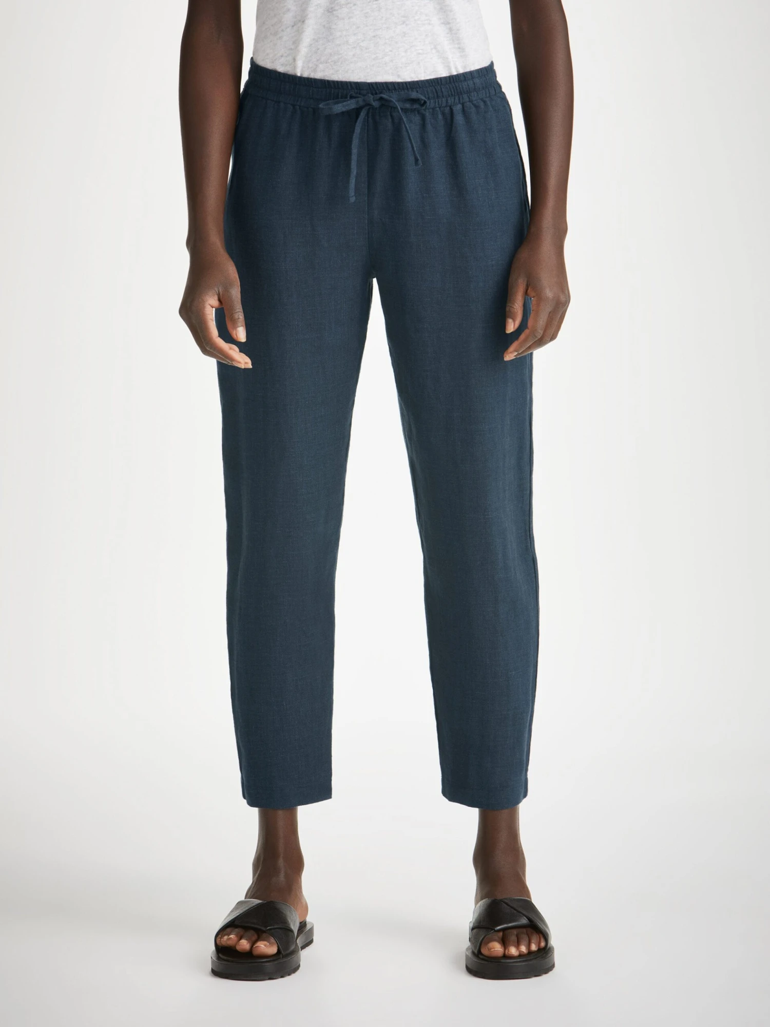 Women's Trousers Vienna Linen Navy 7 Women's Trousers Vienna Linen Navy - Image 5