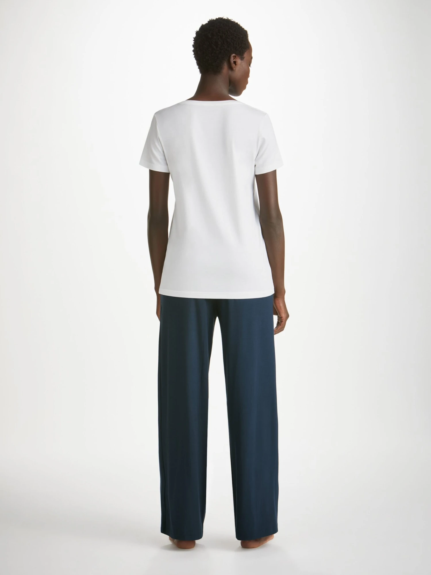 Women's V-Neck T-Shirt Lara Micro Modal Stretch White 6 Women's V-Neck T-Shirt Lara Micro Modal Stretch White - Image 4